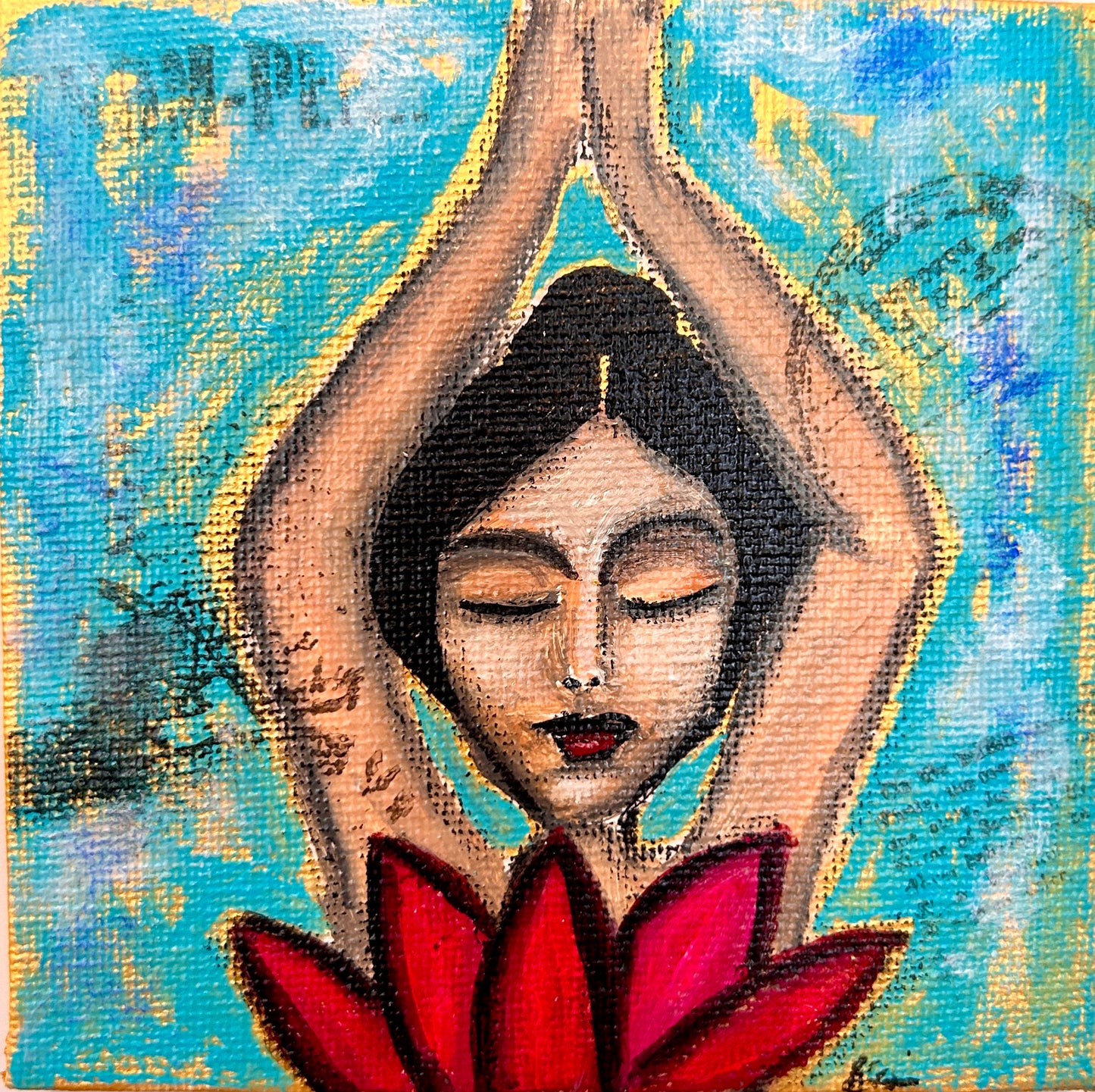 Finding Stillness - mini 4x4 on canvas