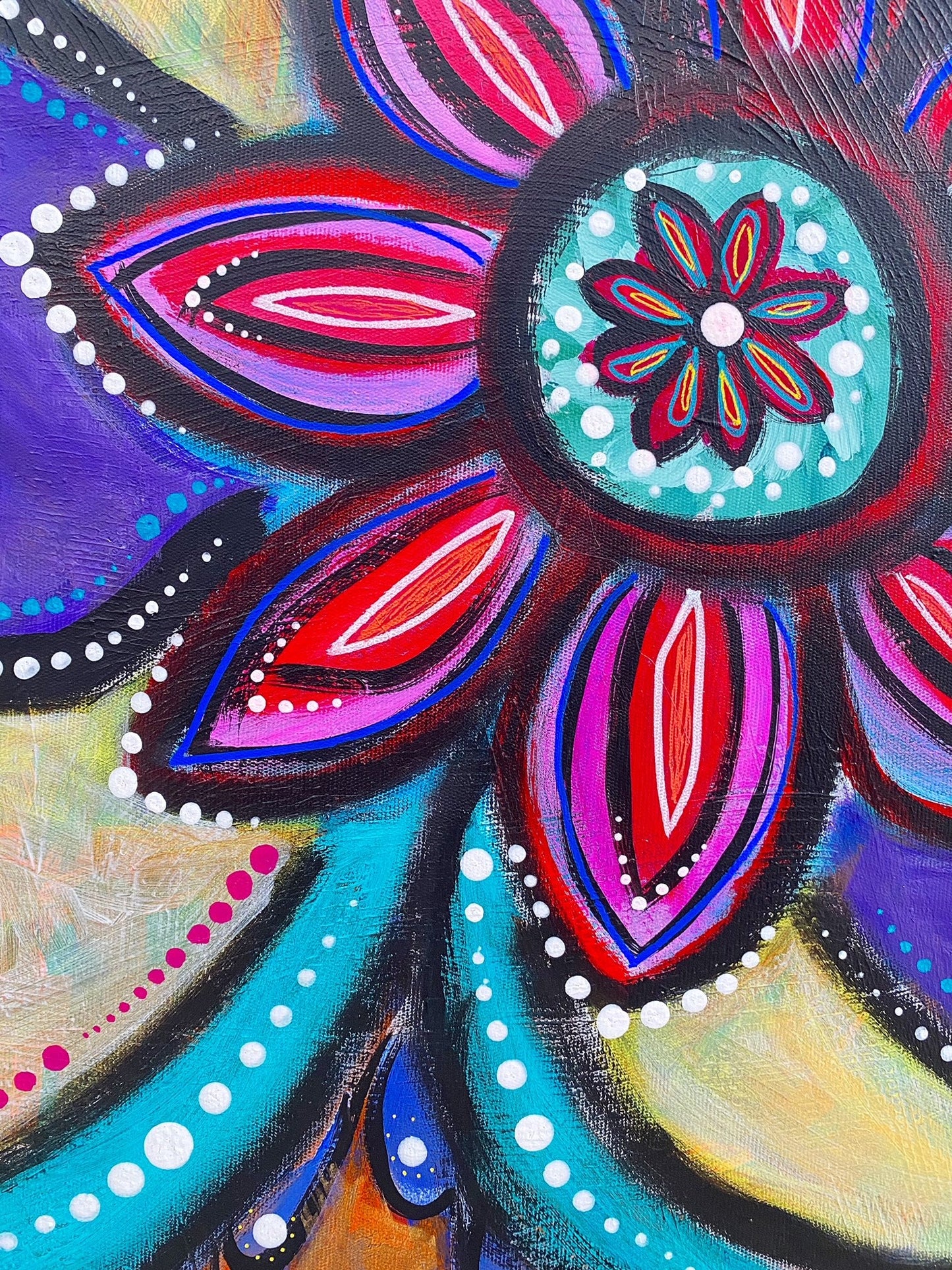 boho - flower - painted mandala floral