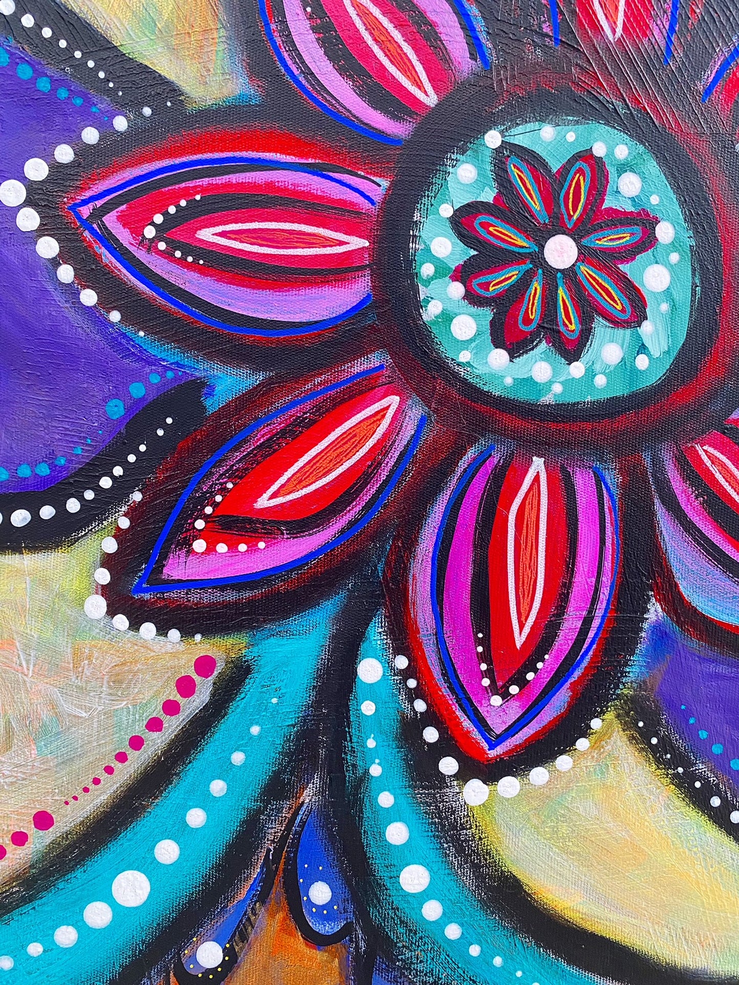 boho - flower - painted mandala floral