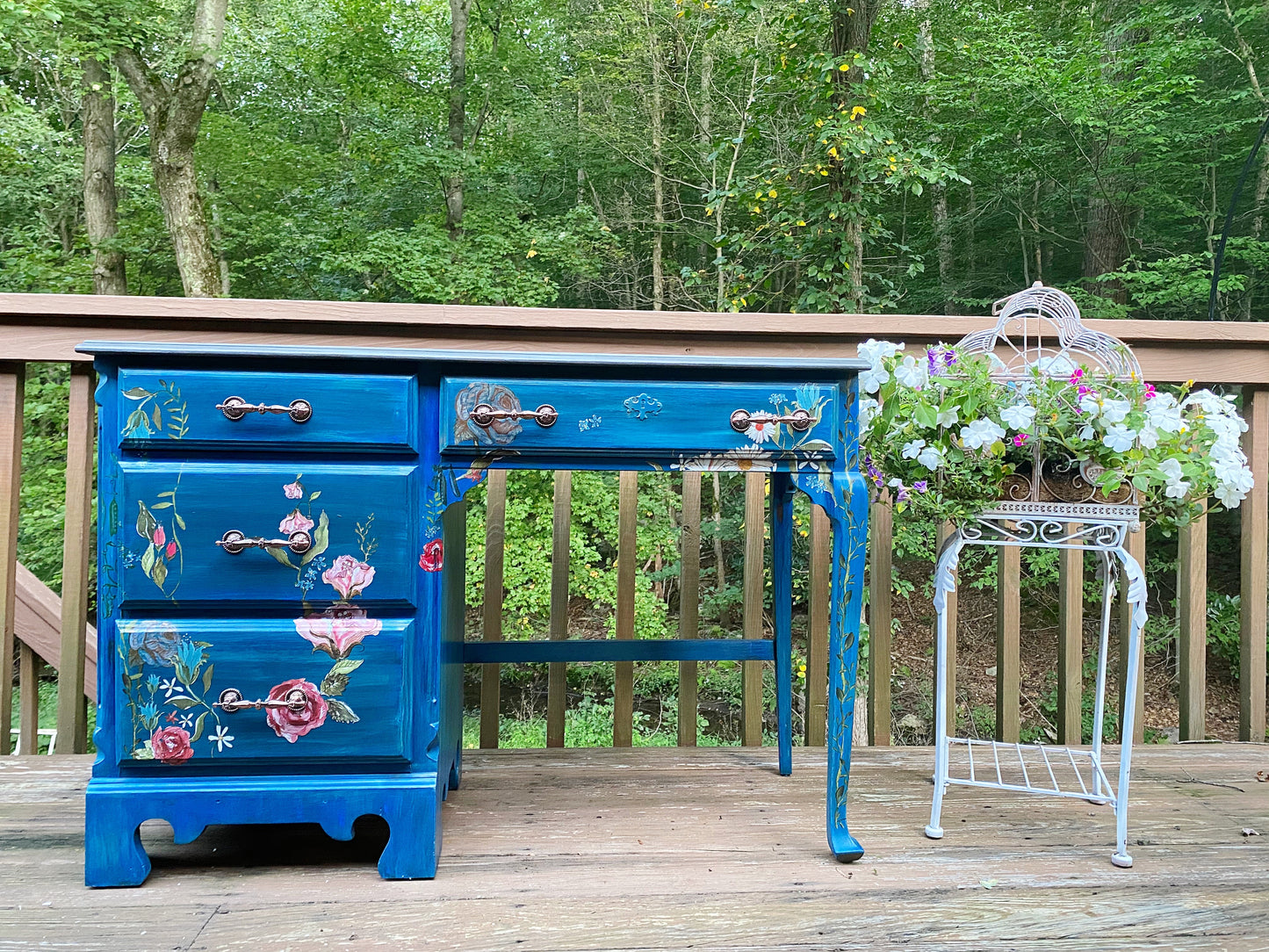 Bohemian Blue Beauty Desk