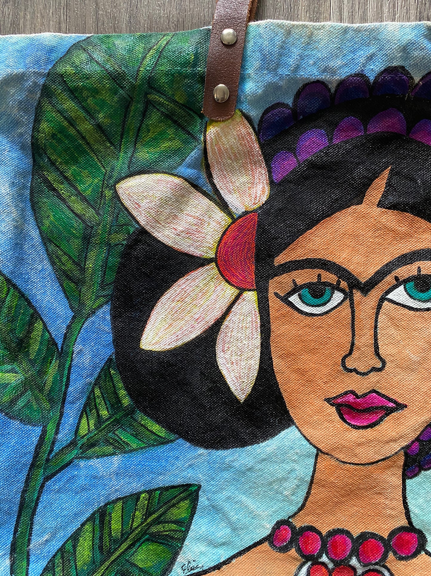 Frida Kahlo Inspired Hand Painted tote