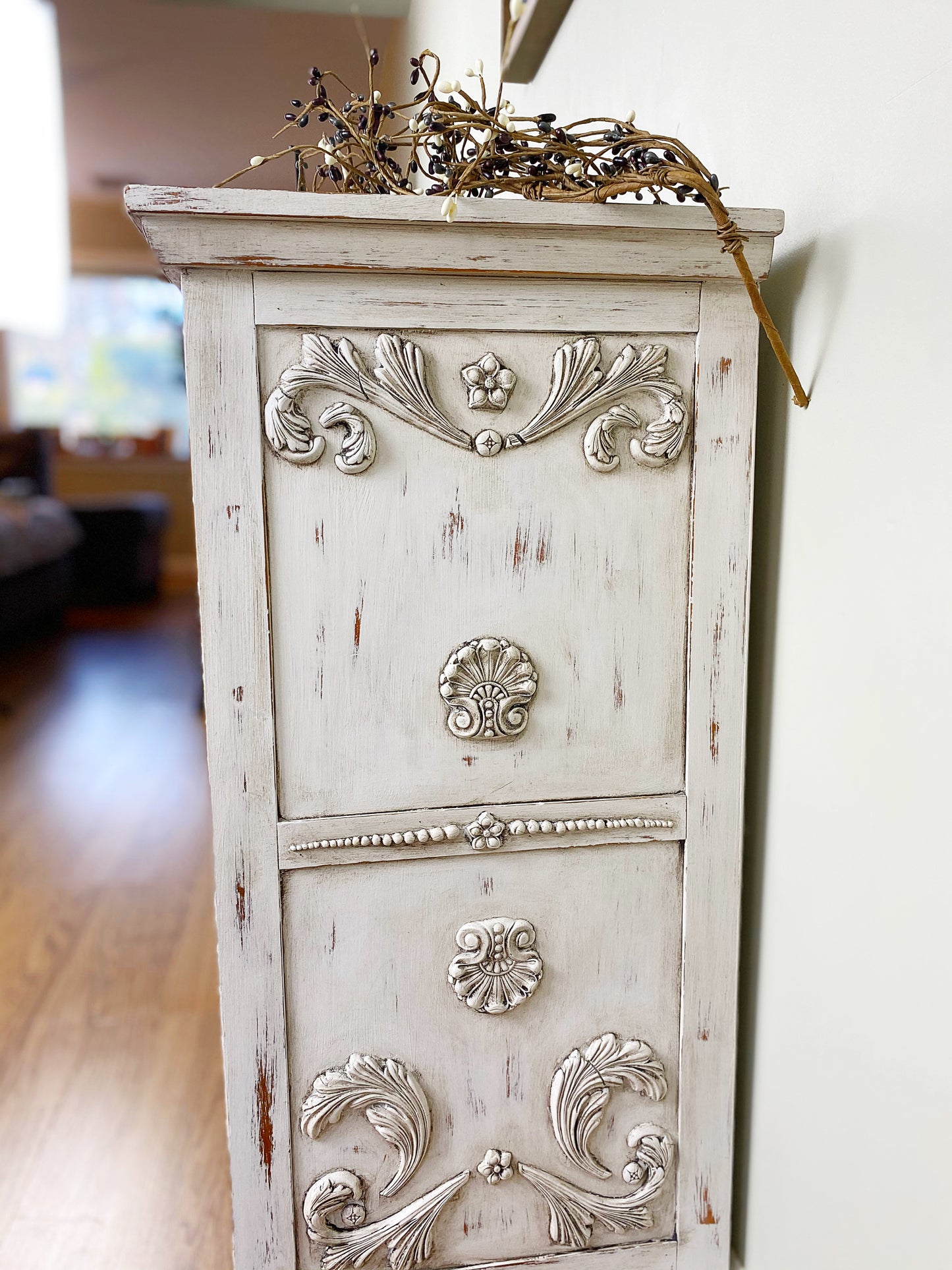 Custom Order Painted White Rustic Book Shelf