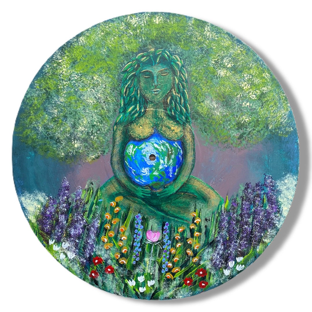 Gaia - Mother Earth Vinyl Artwork - Original - hand painted - modern art Original