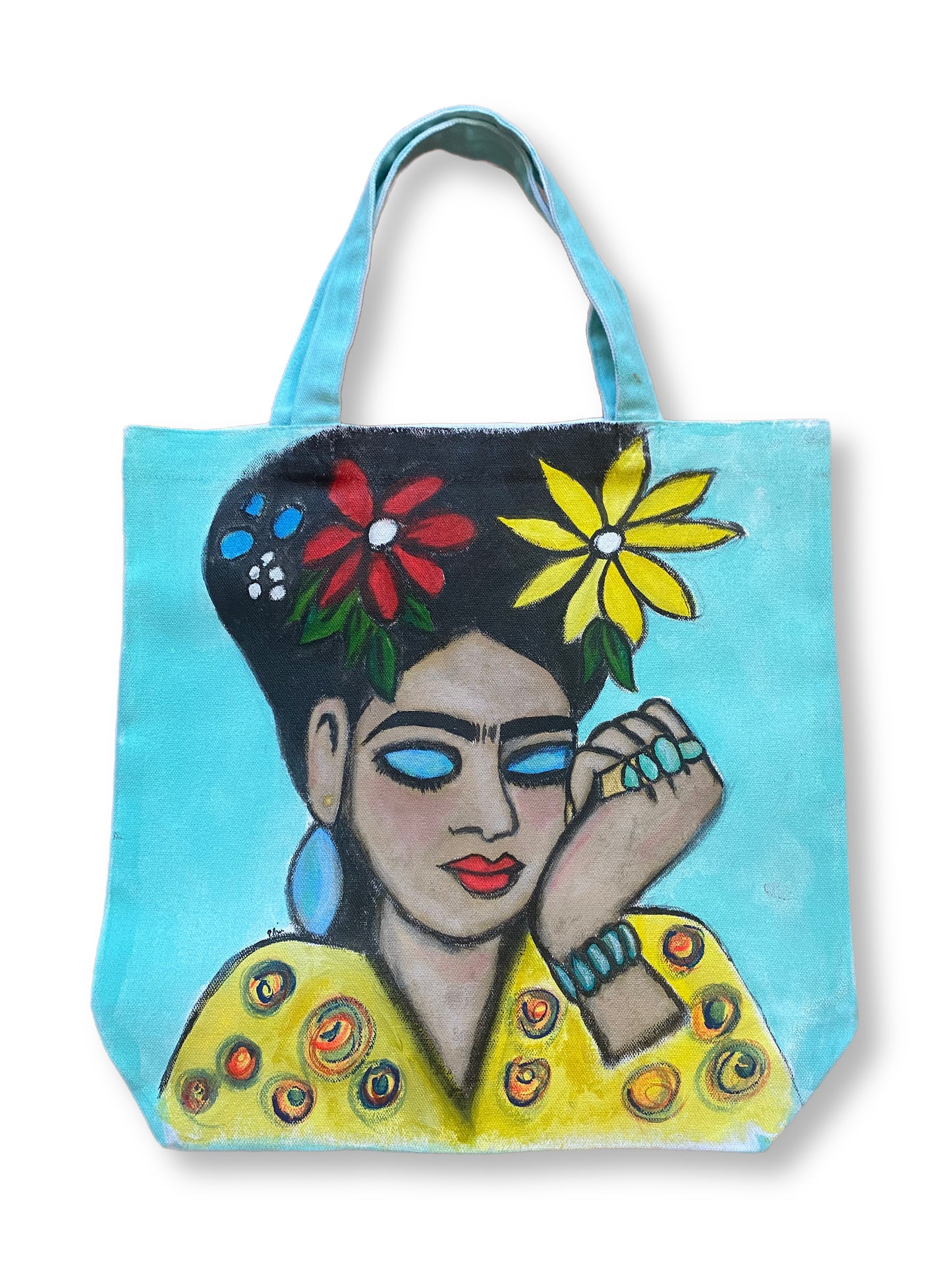 Frida Kahlo Hand Painted tote