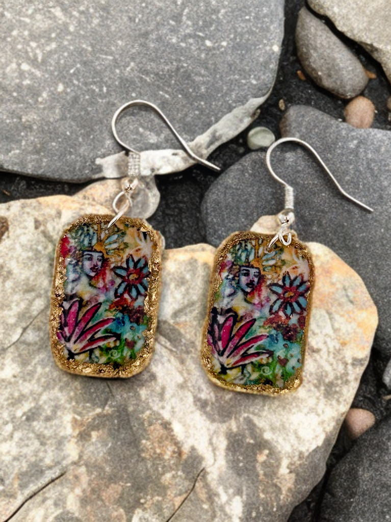 Whimsy Floral Resin Earrings