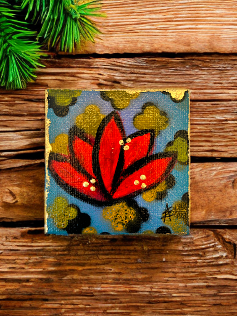 Graffiti Lotus and Heart Magnets