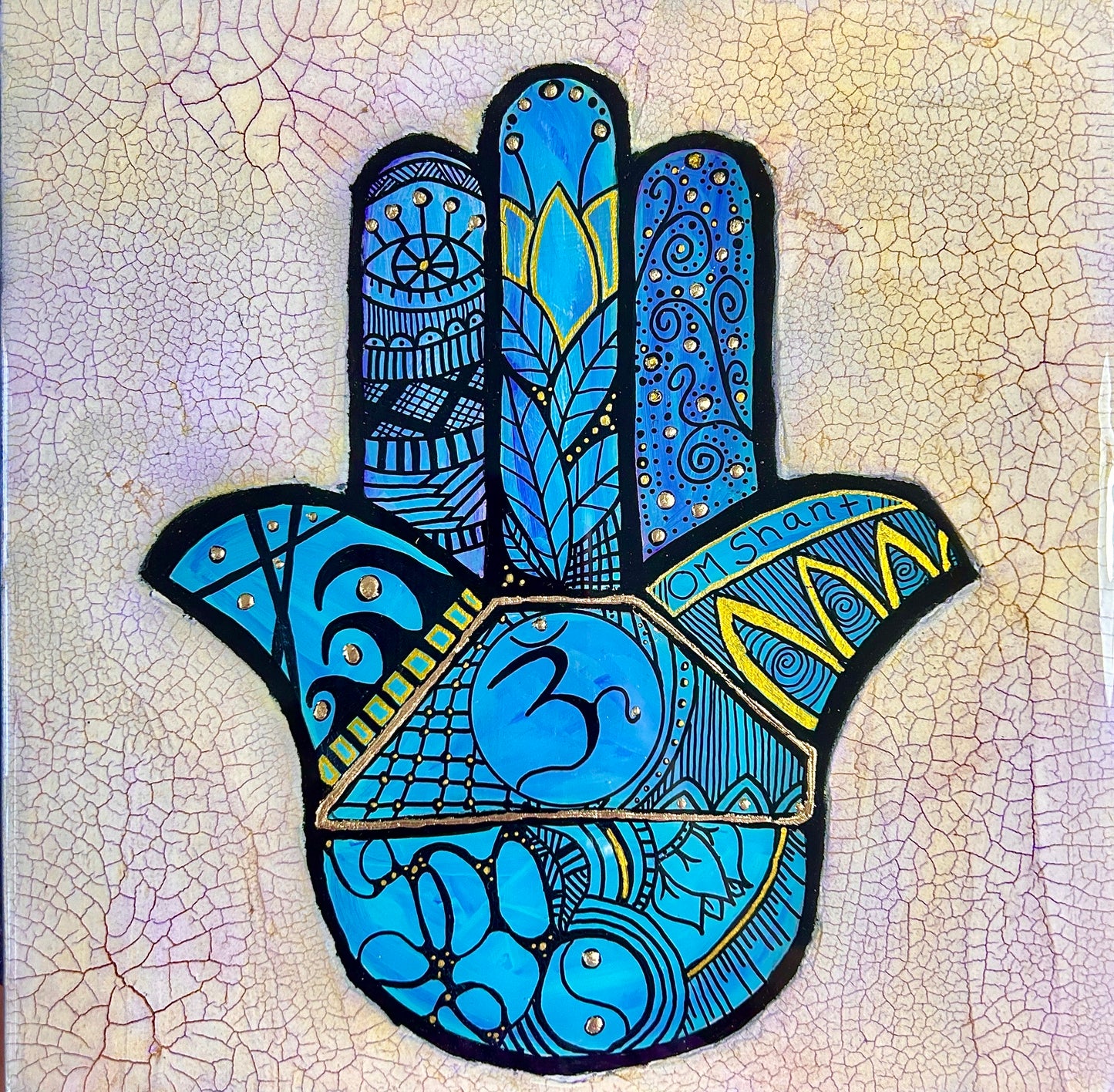 Hamsa Mix Media Art