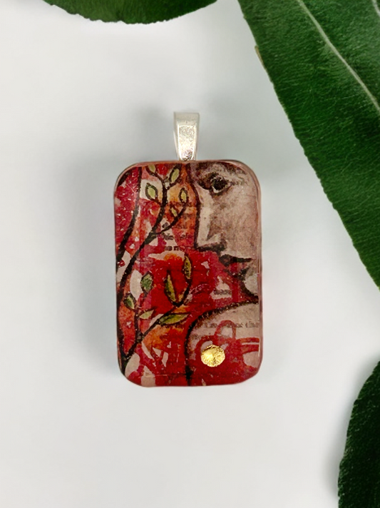 Scarlet Reflection Resin Pendant