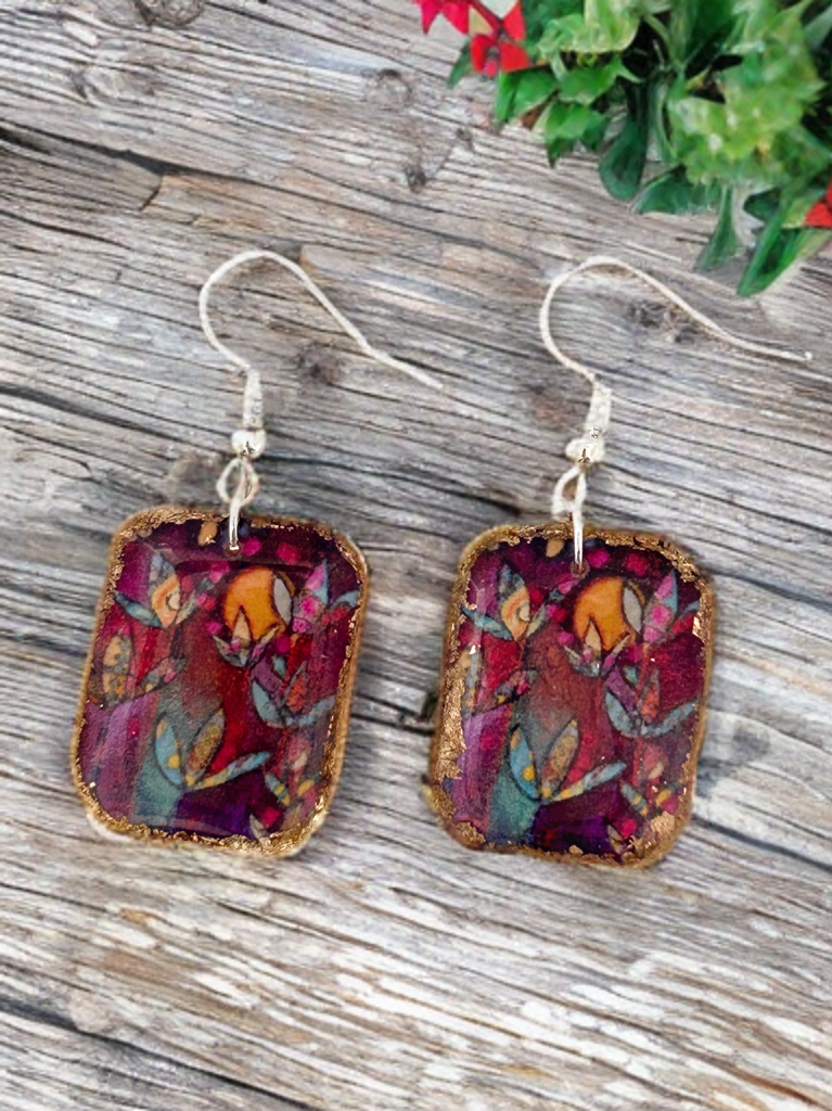 Divine Energy Lotus Resin Earrings