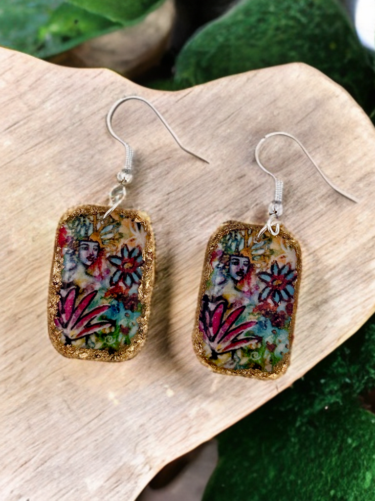 Whimsy Floral Resin Earrings