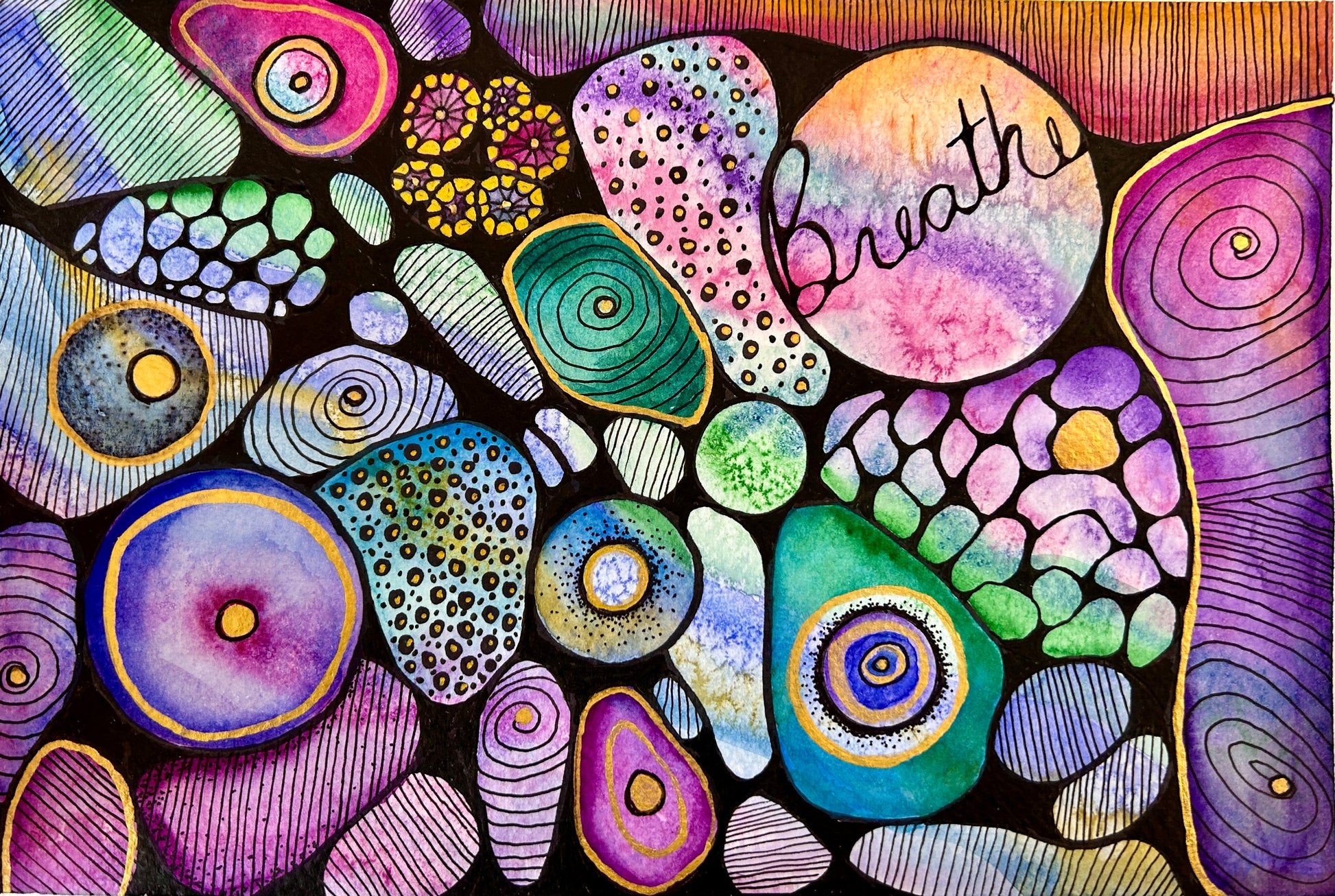 Breathe - Neurographic Art - Original Artwork by Elisa Amari – Bluebird ...