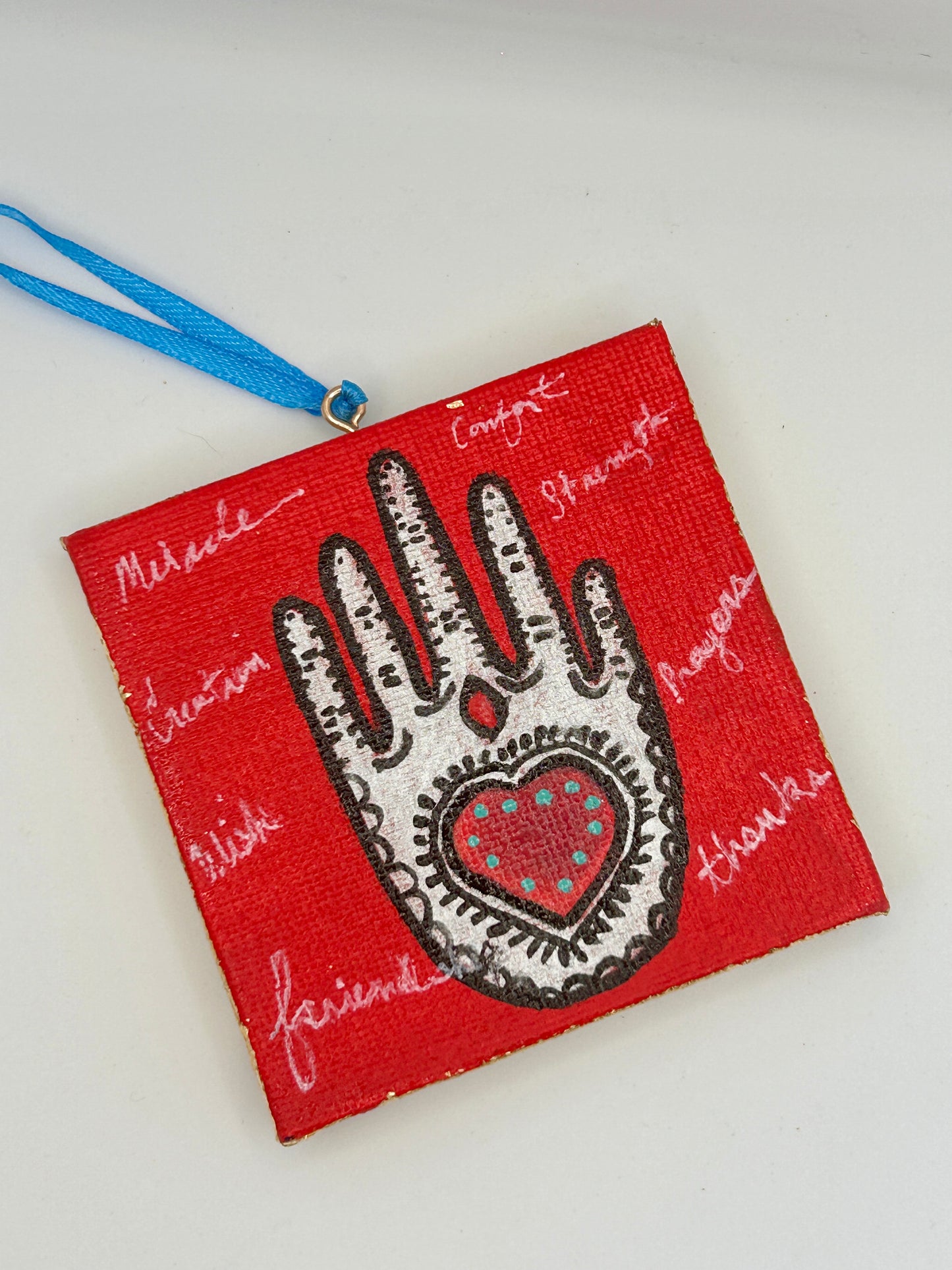 Milagro Heart/Hand Canvas Ornaments