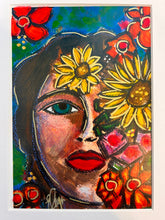 Load image into Gallery viewer, One version of the same Girl- Gold Embellished - SIGNED one of a kind  Print