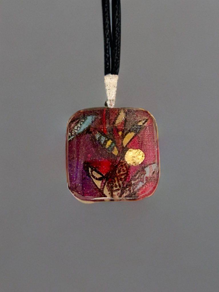 Divine Energy Lotus Resin Pendant (Square)