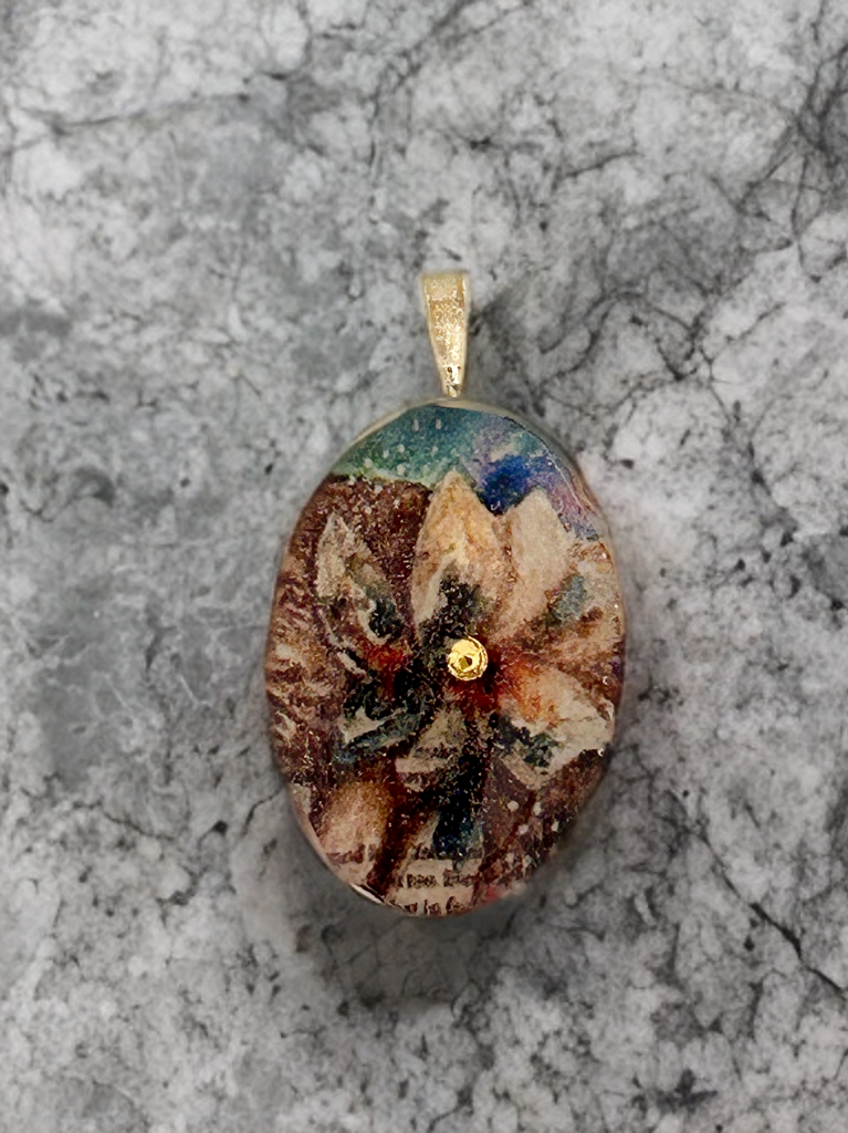 Water Lily Resin Pendant