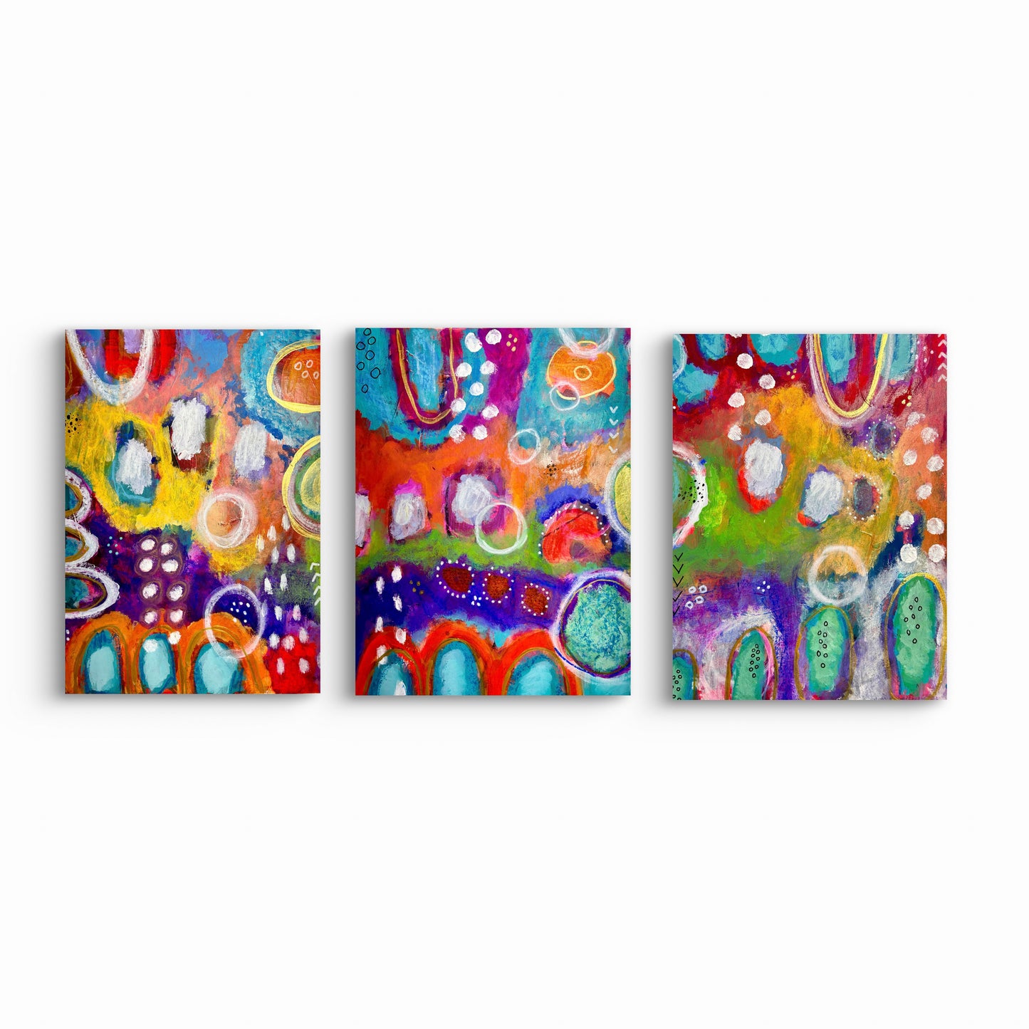 Garden Stroll - Colorful Abstracts Mix Media and Acrylic Artwork by Artist Elisa Amari