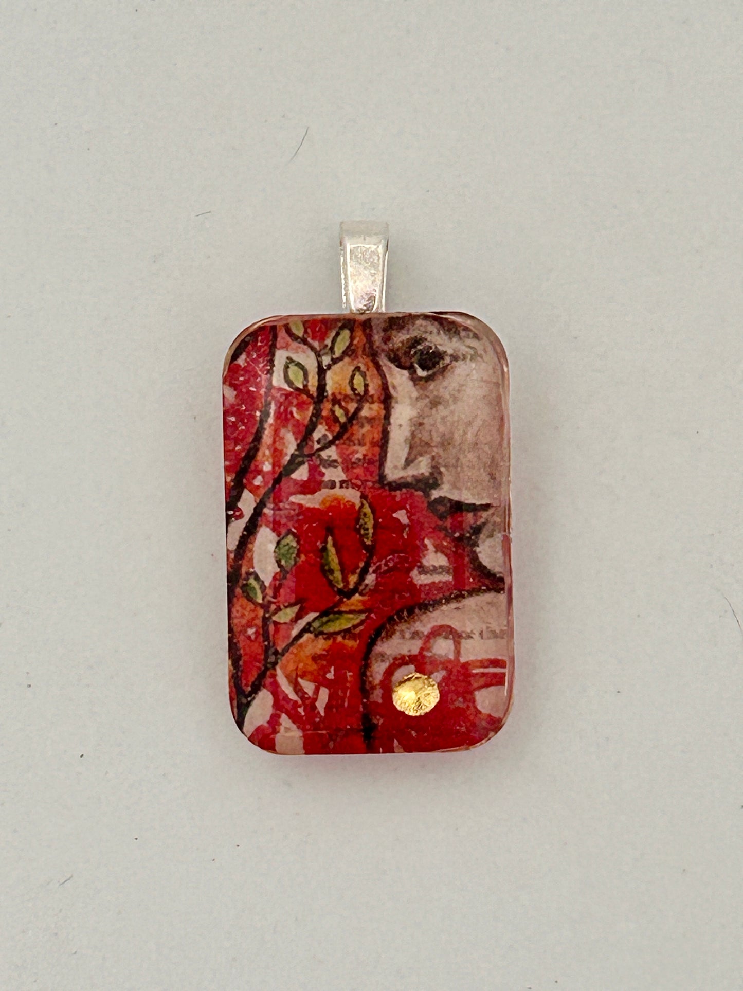 Scarlet Reflection Resin Pendant