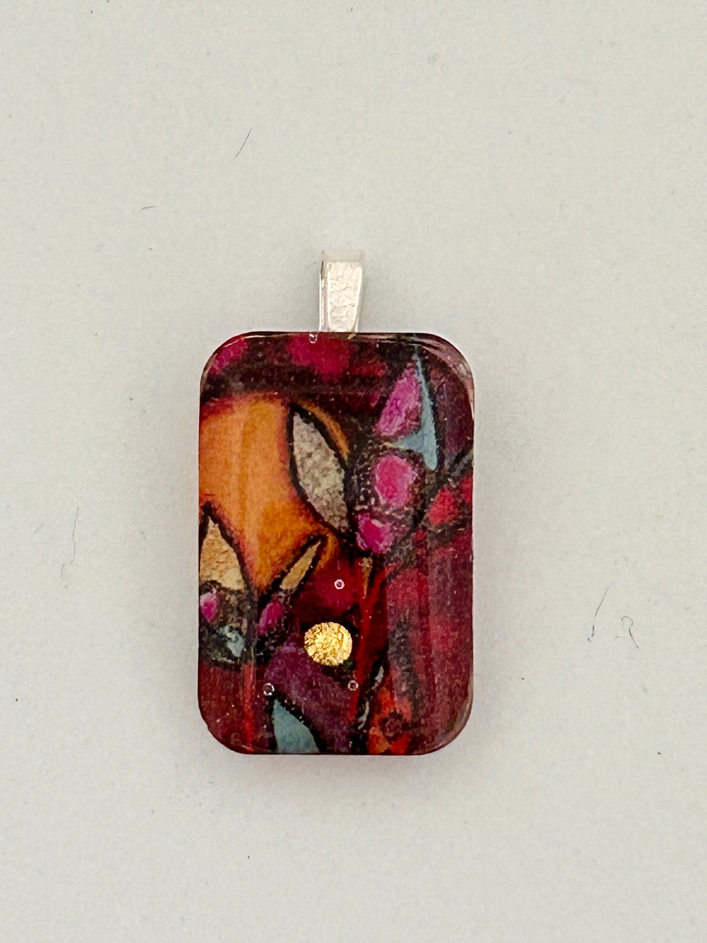 Divine Energy Lotus Resin Pendant (Rectangle)