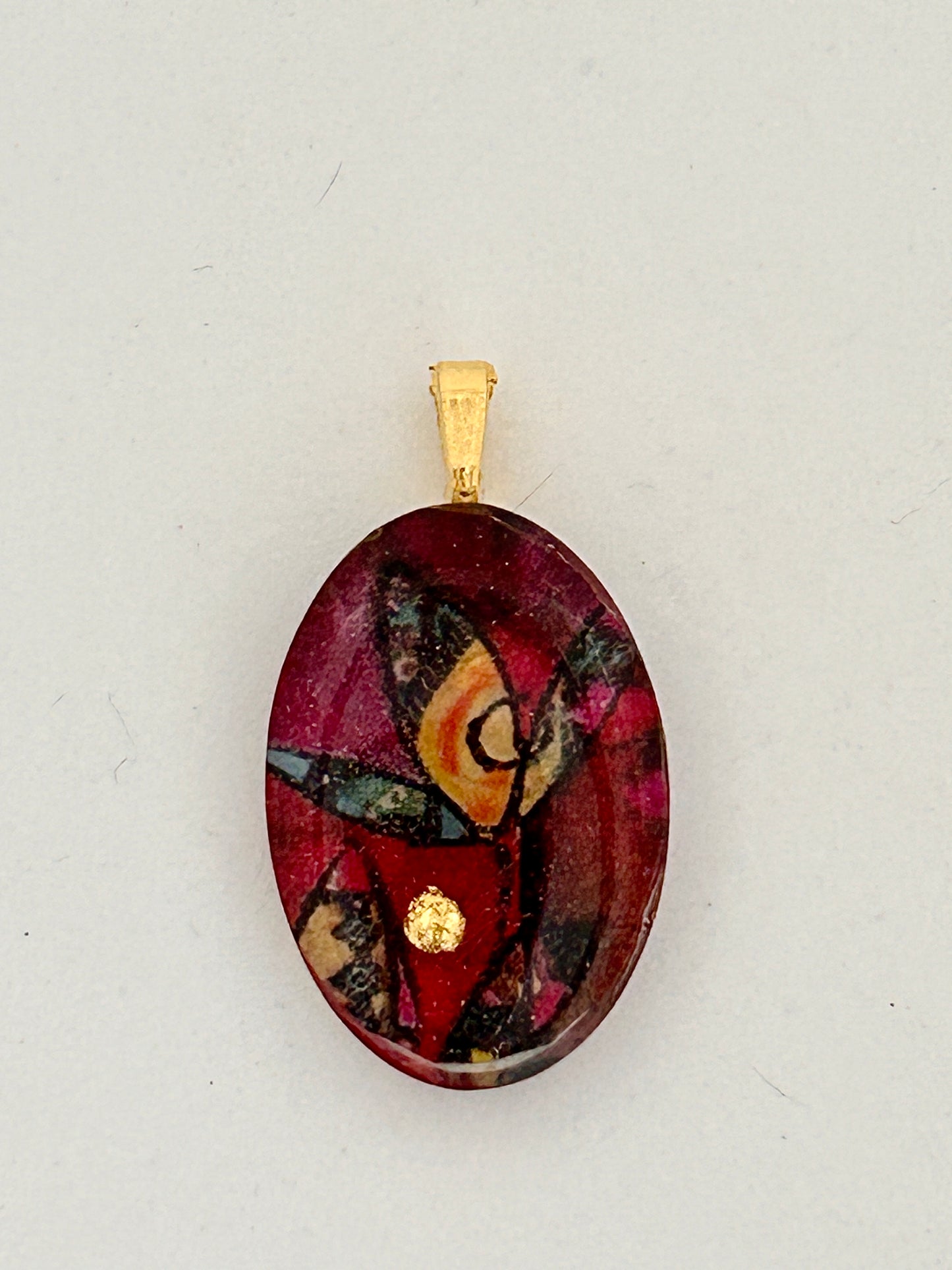 Divine Energy Lotus Resin Pendant (Oval)