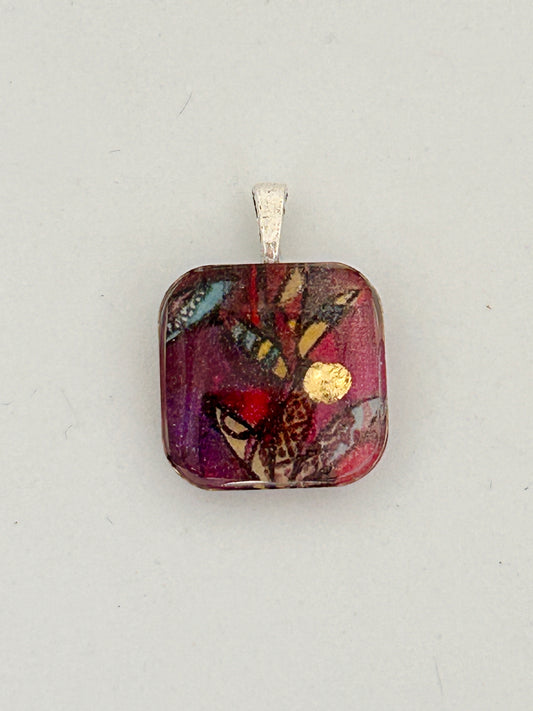 Divine Energy Lotus Resin Pendant (Square)