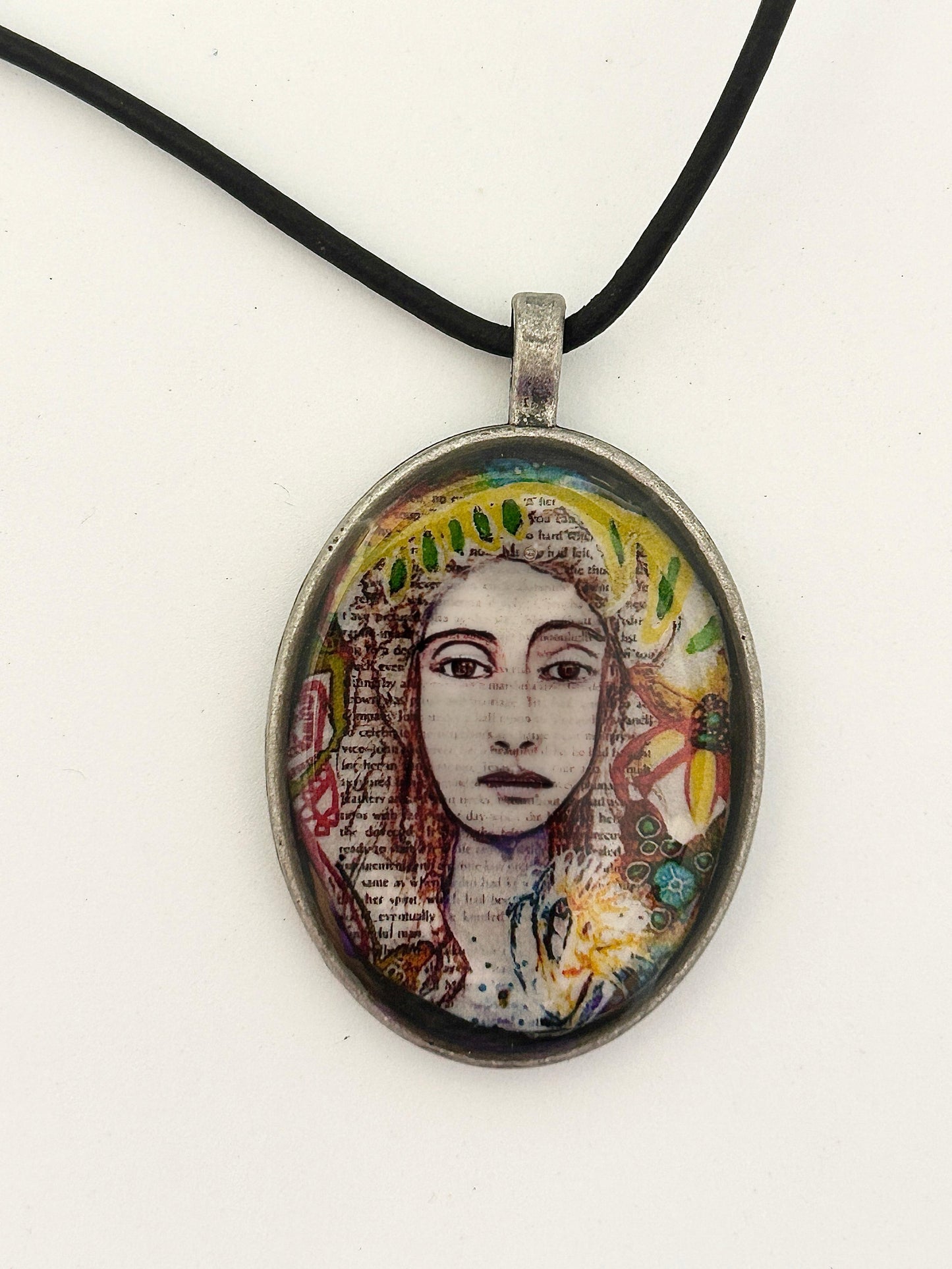 Literary Muse Pendant Resin Bezel