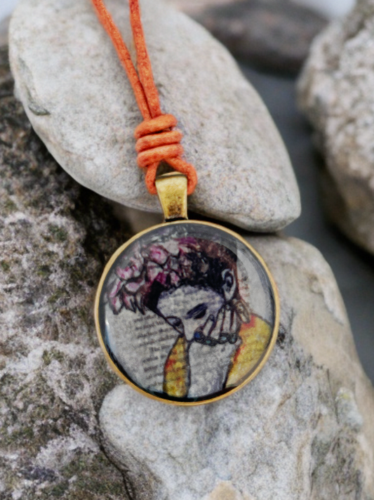 Frida Kahlo Pendant Resin Bezel