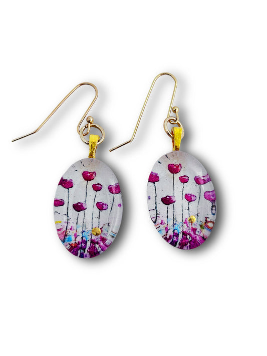 Watercolor Floral Earrings