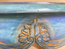 Load image into Gallery viewer, Hand Painted Blue Rustic Side/End Table -Bohemian - Whimsical - Blue