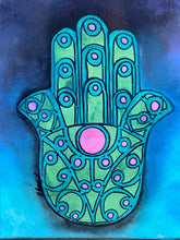 Load image into Gallery viewer, &quot;Protection&quot; Hamsa Original Canvas Art