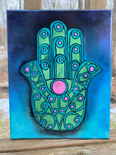 Load image into Gallery viewer, &quot;Protection&quot; Hamsa Original Canvas Art