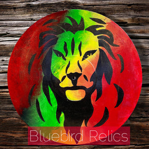 Rastafarian Lion Vinyl Artwork - Original - hand painted - modern art Original