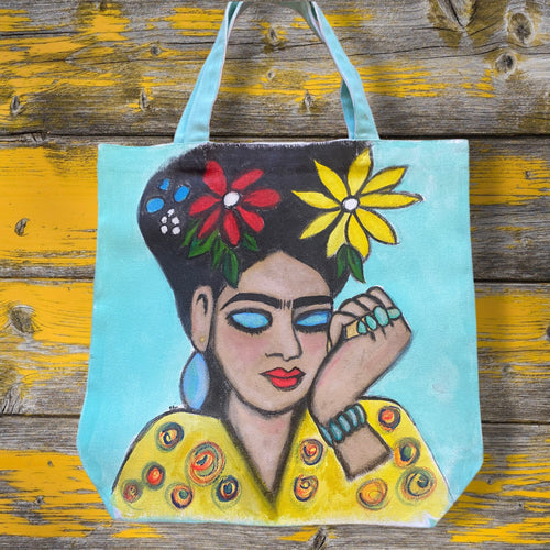 Frida Kahlo Hand Painted tote