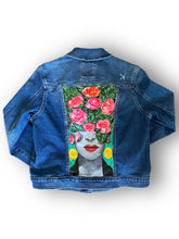 Load image into Gallery viewer, Frida Hand Painted Denim Jacket