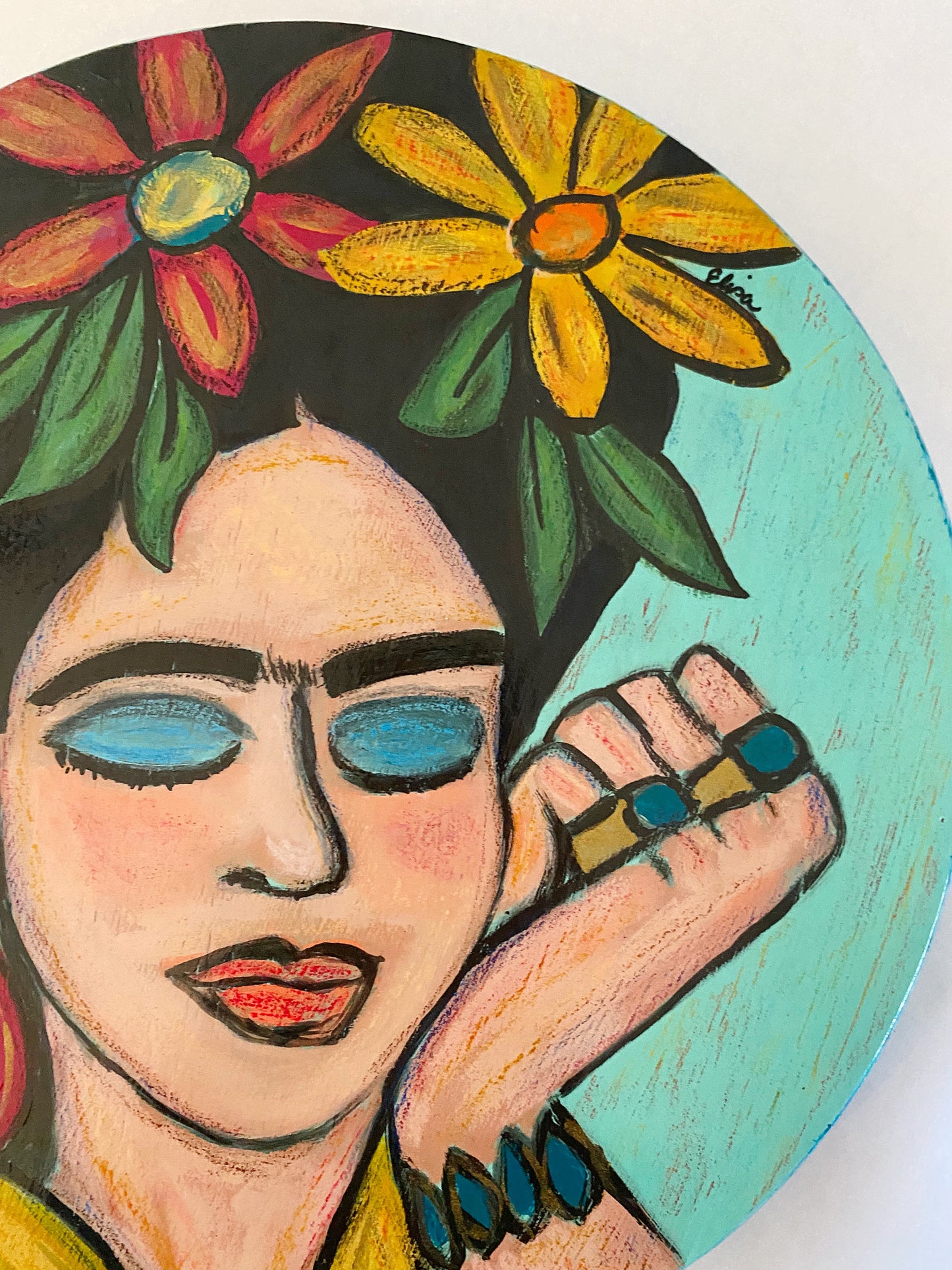 The 3 Faces of Frida on Wood