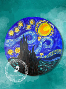 Van Gogh’s Starry Night Vinyl Artwork  - hand painted - modern art Original