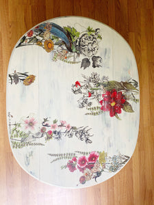 Hand Painted Rustic Floral Coffee Table