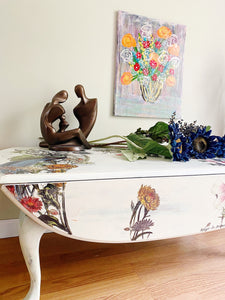Hand Painted Rustic Floral Coffee Table