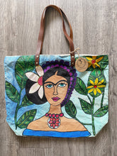 Load image into Gallery viewer, Frida Kahlo Inspired Hand Painted tote