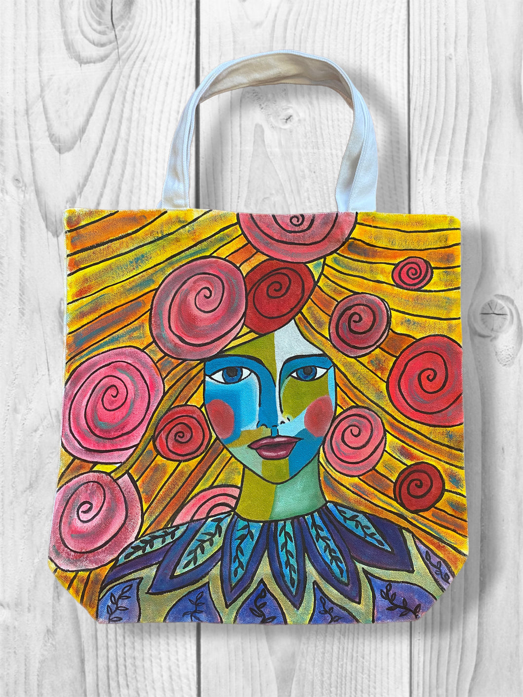 Colorful Life  Hand Painted tote
