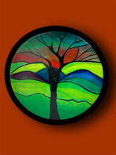 Load image into Gallery viewer, Tree of life Vinyl Record Art vintage-decor-dorm-boho-tree-watercolors-red-orange-blue-purple-modern art-vintage
