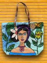 Load image into Gallery viewer, Frida Kahlo Inspired Hand Painted tote