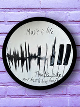 Load image into Gallery viewer, Music is Life - Vinyl Record Art artwork-white-black-moon-decor-dorm-living room-entryway-quote